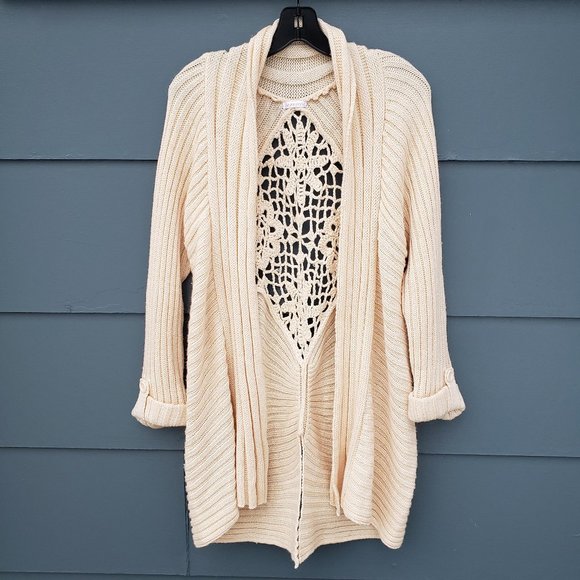 Xhilaration Sweaters - NWOT Xhilaration Boho Crochet Cream Cardigan - L
